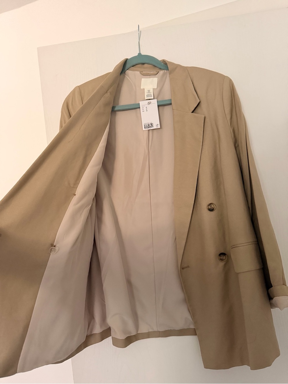 H&M Women's Double-Breasted Taupe Blazer - Picture 3 of 3